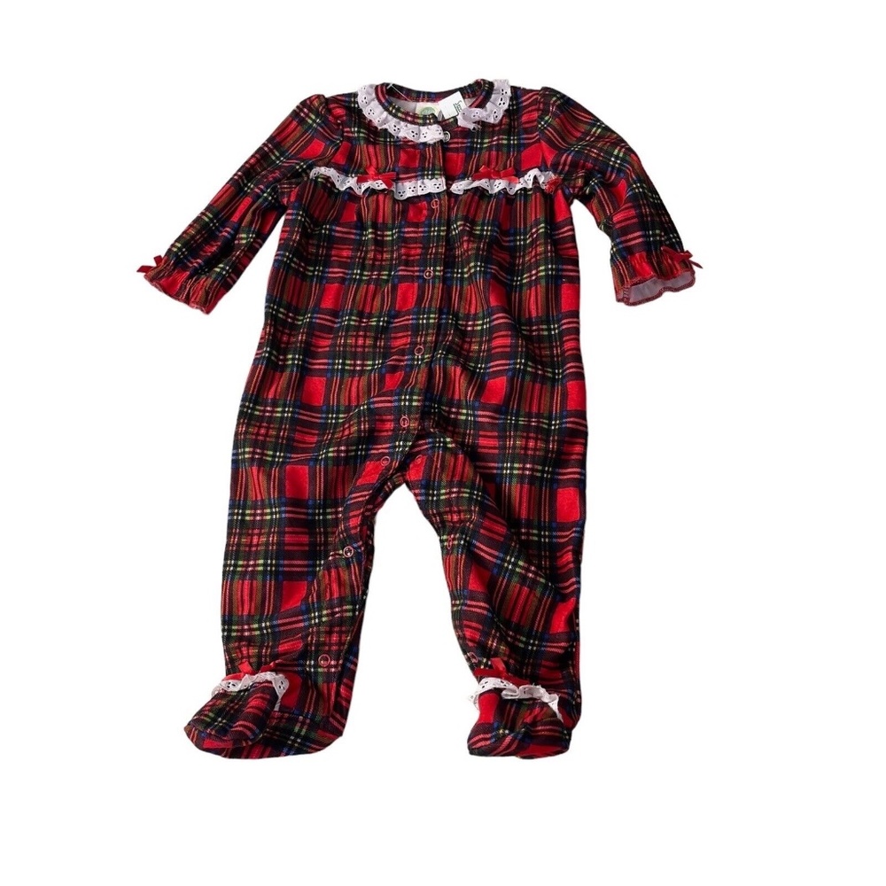 Little Me Holiday One Piece Sleepwear Baby Girl 6 Months New